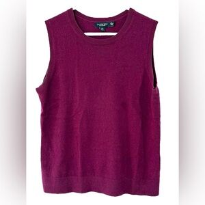 Lands End Women’s 100% Cashmere Sweater Vest Size Medium 10-12 Eggplant Purple